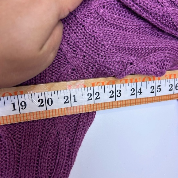 Y2K ALEX MARIE Cable Knit Babydoll Purple Wool Size Xl V-Neck Old money VTG - Picture 7 of 9